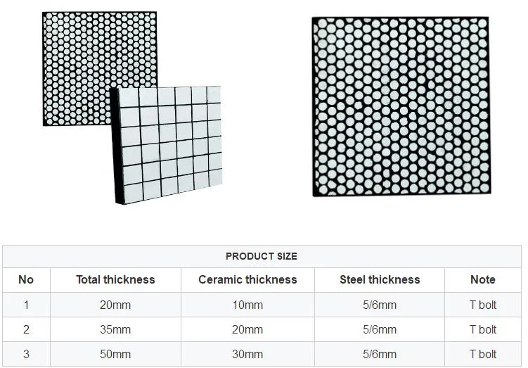 92% Al2O3 Alumina Ceramic Rubber Wear Liner with Cn Bonding